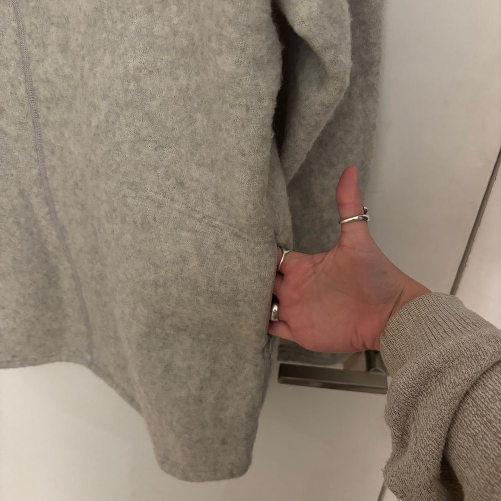Smartwool Hudson Trail Fleece Pullover Women's XL Ash Heather Gray Funnel Neck - Picture 6 of 9